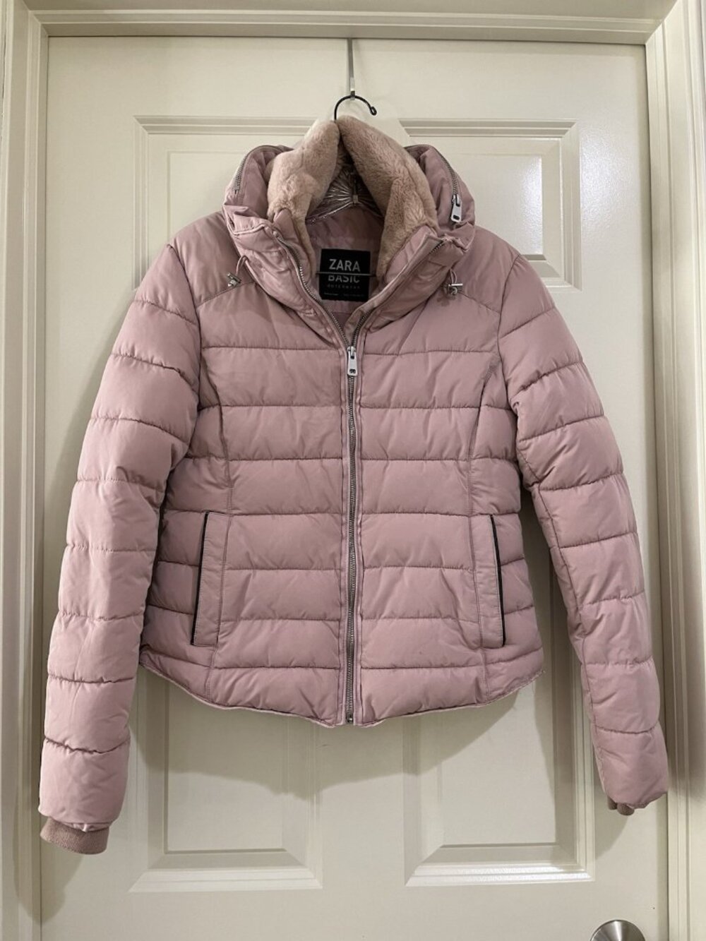 ZARA women outwear jacket coat pink size M